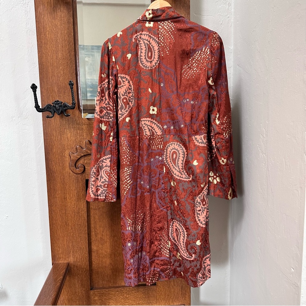 FREE PEOPLE Eye of the Wild Terracotta Stamped Duster Jacket - Picture 9 of 14